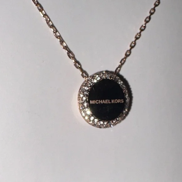 Michael Kors Rose Gold Circle Necklace - Picture 3 of 7